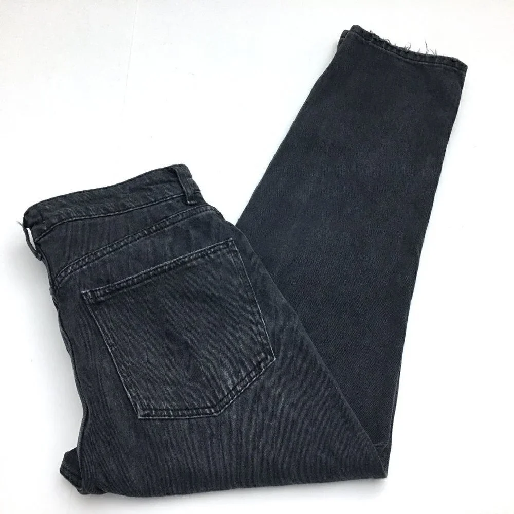 Free People We The Free Faded Black High Rise Jeans Distressed size 27